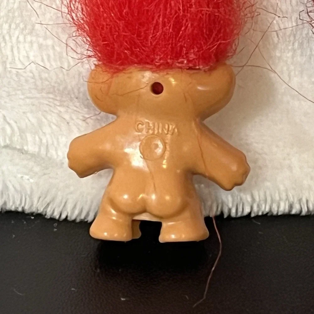 Vintage Troll Doll Pencil Toppers Red Hair RUSS Christmas Elf & Tiny Treasure